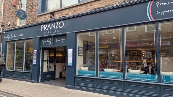 Fachada exterior del restaurante Pranzo Italian en York