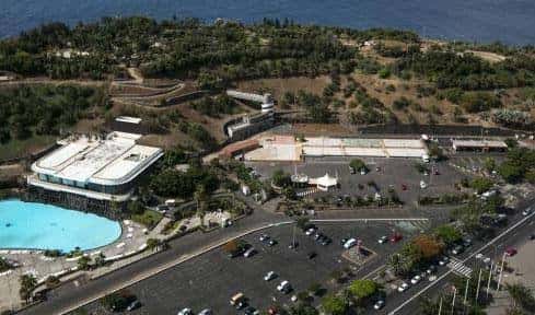 Vista aérea del parking del Palmetum y sus alrededores