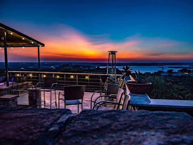 Atardecer desde la terraza del restaurante
