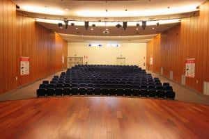 Vista del auditorio desde el escenario mostrando las butacas