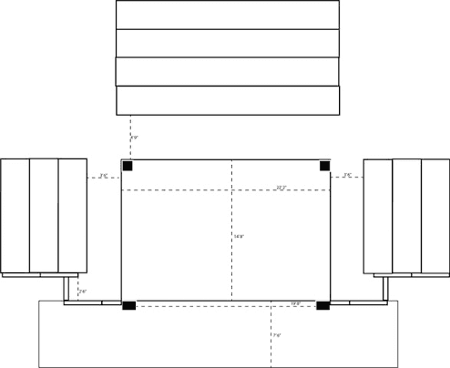 Plano de distribución del espacio escénico y zona de asientos