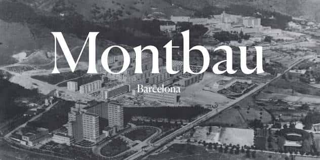 Vista aérea histórica del barrio de Montbau en Barcelona