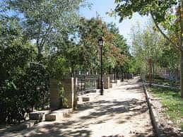 Sendero arbolado dentro del Parque del Pozo de las Nieves
