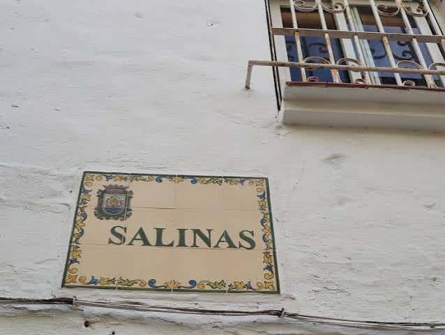 Placa cerámica de la calle Salinas en Marbella