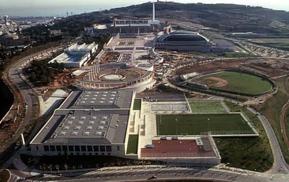 Vista aérea del complejo deportivo del INEFC en Barcelona