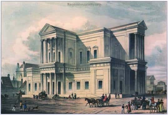 Ilustración histórica del Brighton Town Hall mostrando su arquitectura original en el siglo XIX