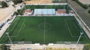 Campo de fútbol municipal La Pastoreta en Reus visto desde arriba