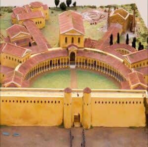 Maqueta en relieve que muestra la reconstrucción del yacimiento prerrománico