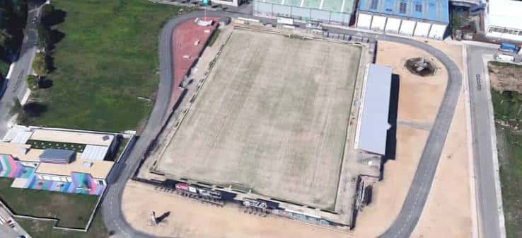 Vista aérea del Velódromo José García Varela 'Ventosa' en Betanzos