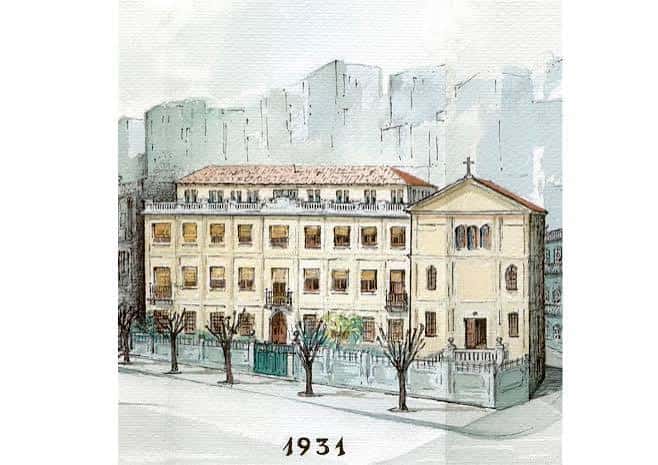Ilustración histórica del Colegio San José de Cluny en Vigo, año 1931
