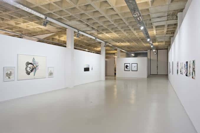Vista general del interior de la galería con obras expuestas