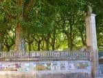 Muro con esmaltes de Carlos Sobrino en la Alameda de Pontevedra