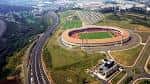 Panorámica aérea del estadio y sus alrededores