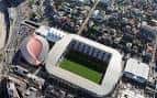 Vista aérea del complejo deportivo de Riazor, incluyendo el estadio y el pabellón