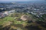 Vista aérea del Castro de Elviña y sus alrededores urbanos