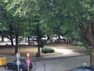 Vista elevada del parque Cantón de Molíns con senderos y zonas verdes