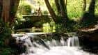 Pequeña cascada en el Río Gafos en un entorno boscoso