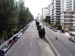 Vista general de la Avenida de Castelao con edificios y arbolado