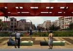 Diseño arquitectónico de la Plaza Ronda de Don Bosco con estructura moderna