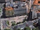 Vista aérea de la Plaza de la Escandalera y su distribución urbana en el centro de Oviedo