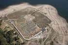 Vista aérea del campamento romano de Aquis Querquennis junto al embalse