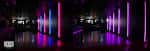 Interior del Mondo Club con iluminación de escenario y pasillo