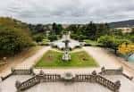Vista panorámica de los jardines y escalinatas principales de la Alameda de Santiago de Compostela