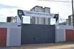 Entrada principal del Campo Federativo de Coia con cartel identificativo