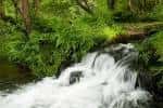 Detalle de las aguas del Río Gafos con pequeñas cascadas