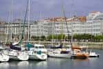Yates amarrados en la marina de A Coruña