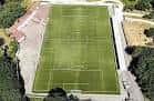 Vista aérea del Campo de Fútbol Monte da Aira con sus gradas