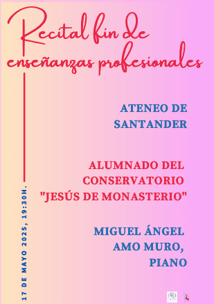 Concierto de alumnos del conservatorio Jesús de Monasterio: Miguel Ángel Amo, piano