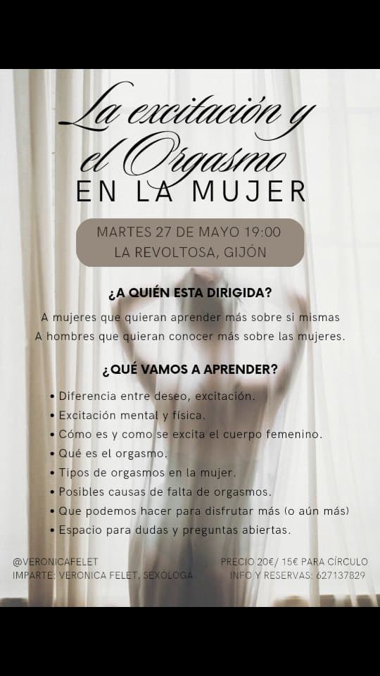 Charla: Excitación y orgasmo en la mujer