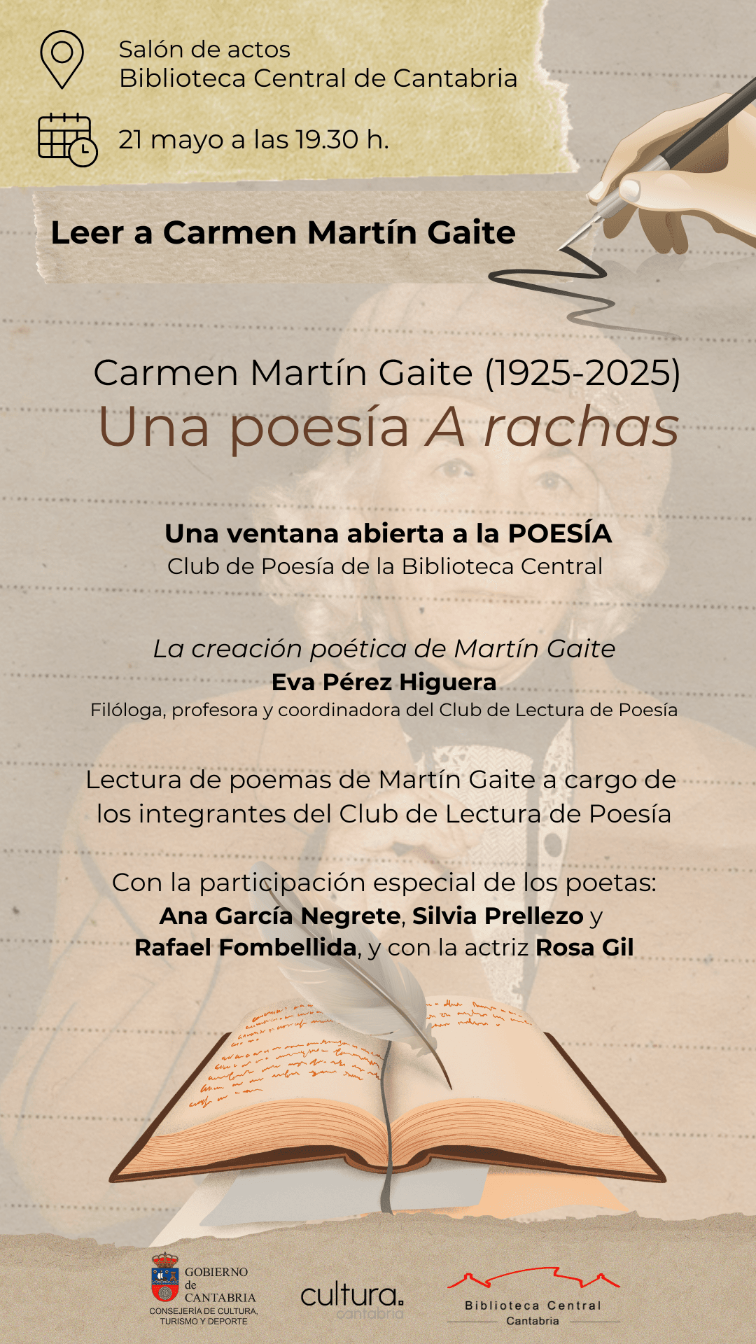 "Carmen Martín Gaite, una poesía A rachas", conferencia y lectura de poemas