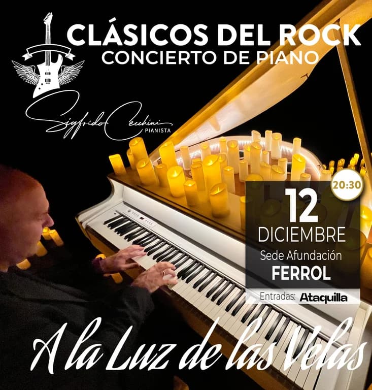 Concierto de piano 'A la Luz de las Velas' Clásicos del Rock