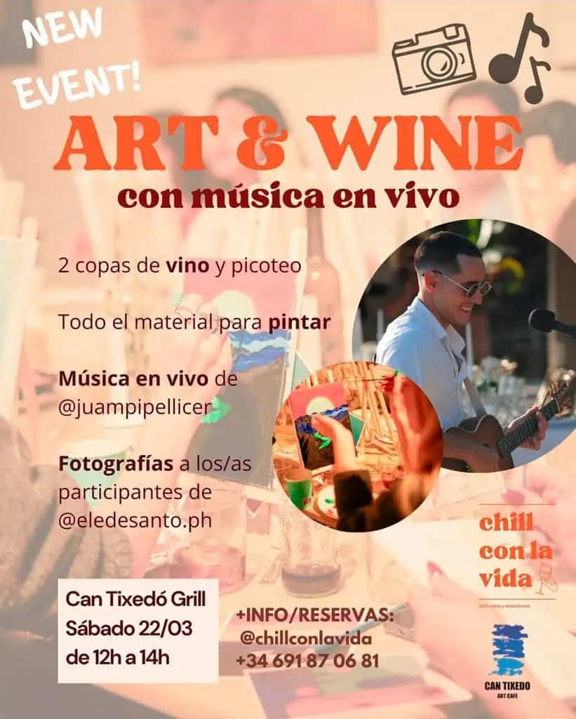 Taller Art & Wine en Can Tixedo con música en vivo