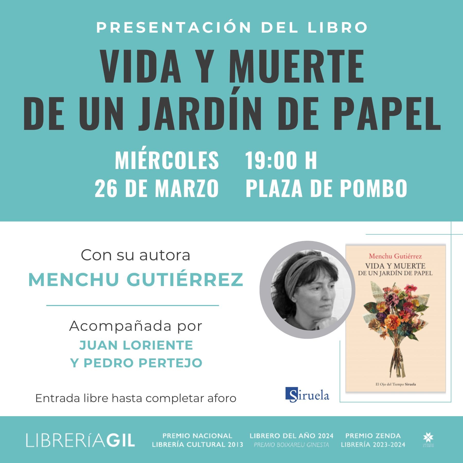 Presentación de "Vida y muerte de un jardín de papel", de Menchu Gutiérrez