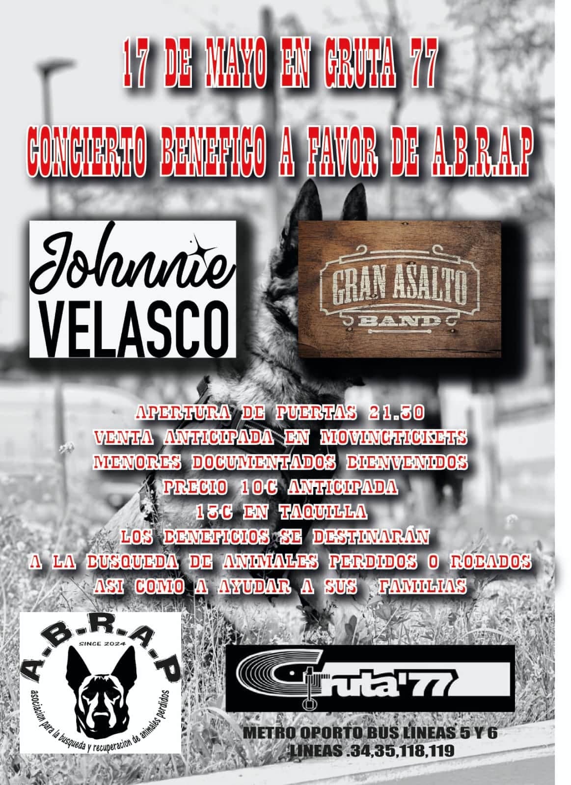 BENÉFICO A.B.R.A.P.​ : JOHNNIE VELASCO + GRAN ASALTO BAND