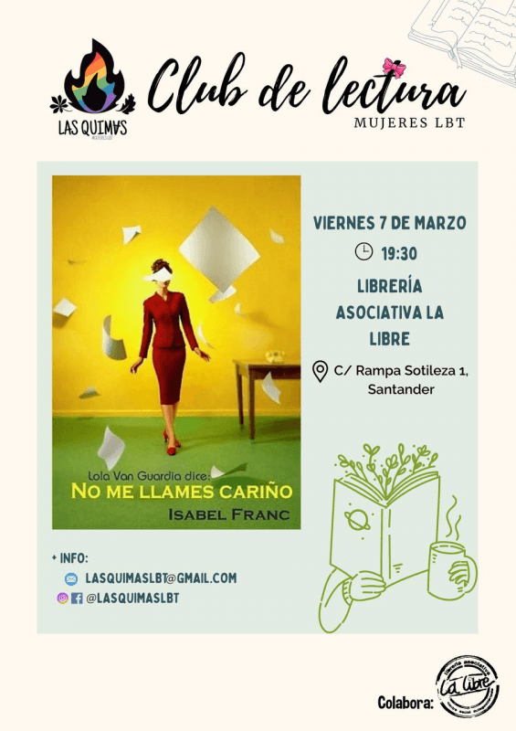 Club de lectura de Las Quimas, mujeres LBT: "No me llames cariño" de Isabel Franc