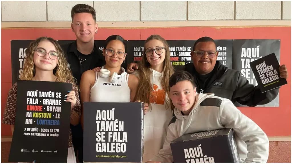 Aquí tamén se fala