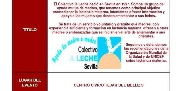 Reuniones de apoyo a la lactancia materna