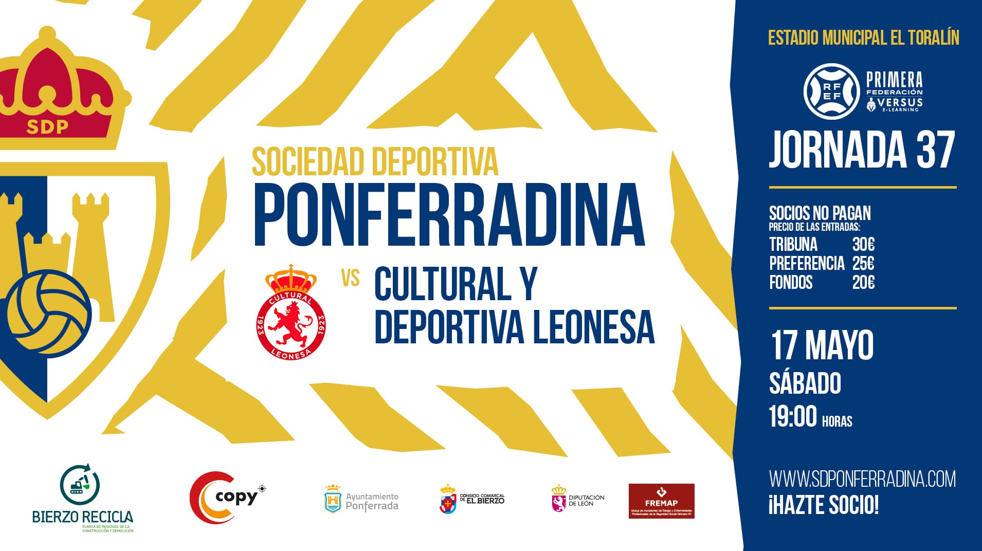 PARTIDO ENTRE LA SD PONFERRADINA Y CULTURAL Y DEPORTIVA LEONESA