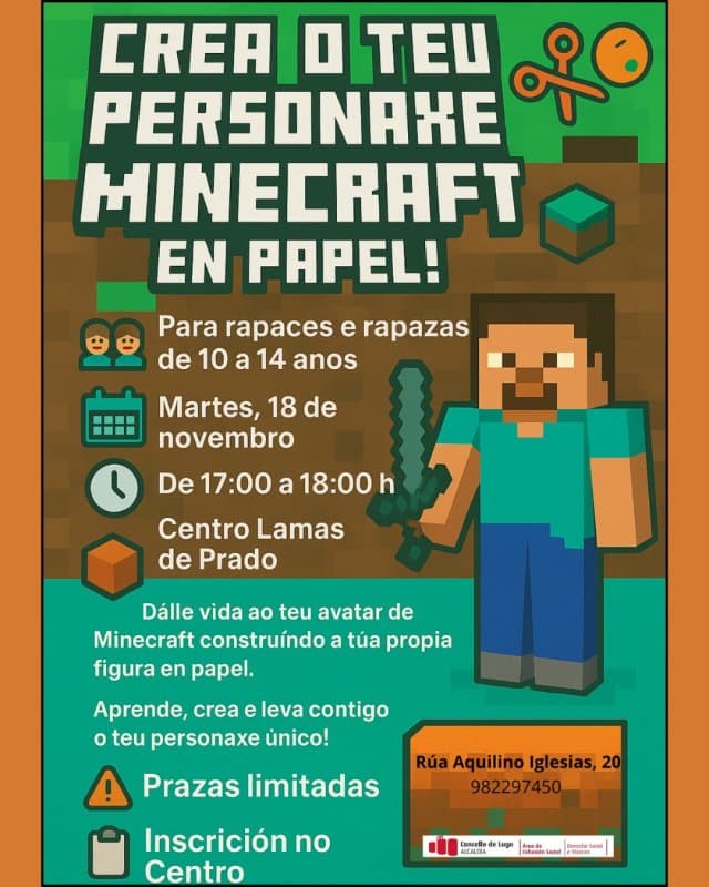 Obradoiro | Personaxes de Minecraft en papel