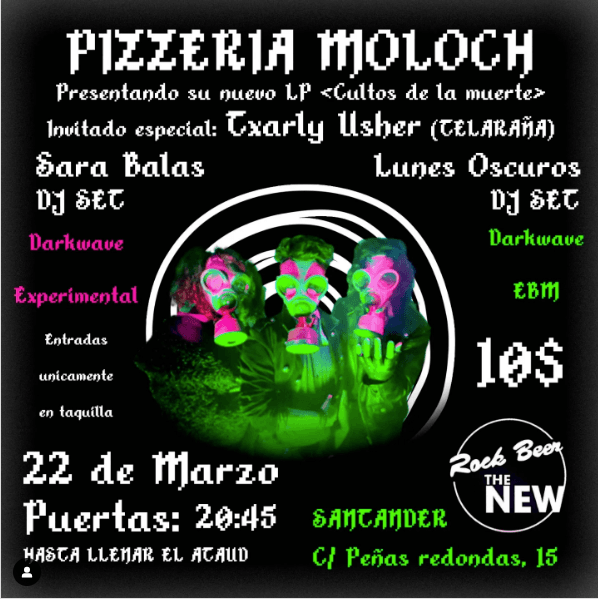 Pizzería Moloch presenta su LP "Cultos de la muerte"