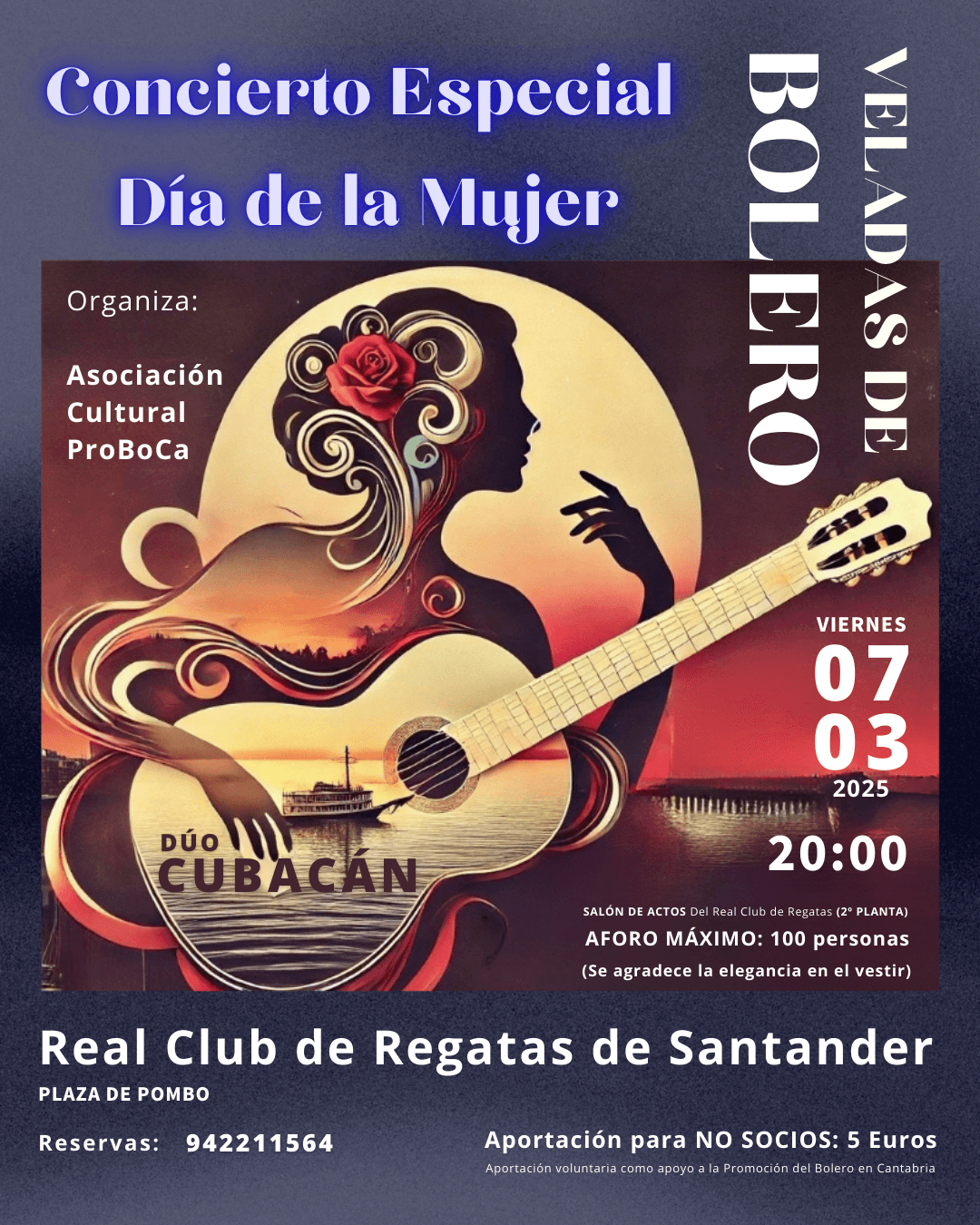 "Veladas de bolero", concierto especial Día de la Mujer