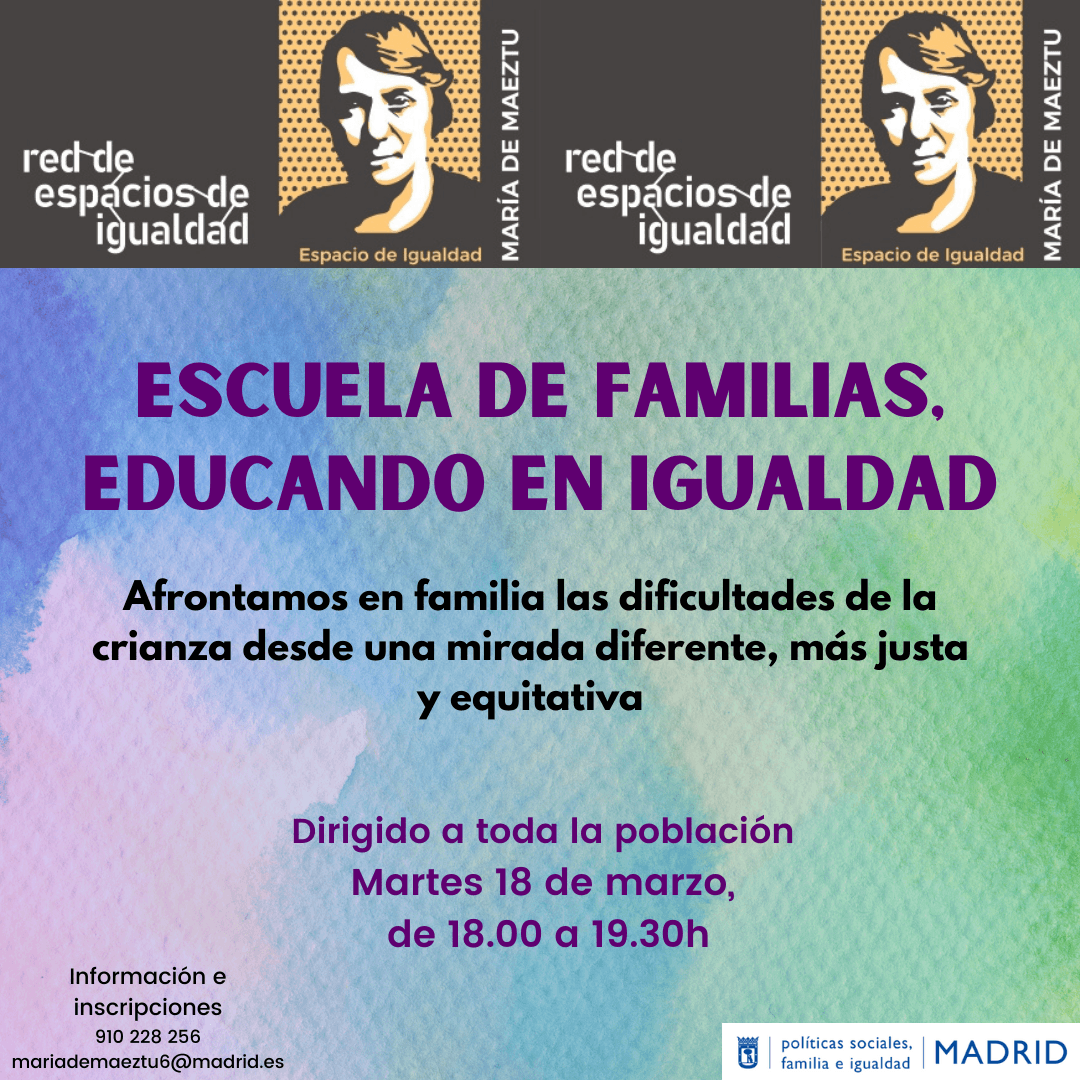 Escuela de familias: educando en igualdad