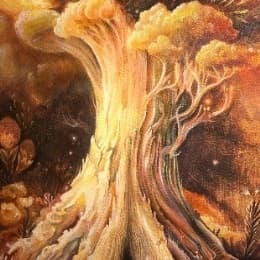 Los árboles del parque a través del dibujo