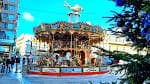 Carrusel clásico de Navidad en la zona de celebración de eventos de Vigo