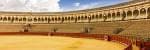 Perspectiva panorámica del interior de la plaza de toros y su graderío histórico