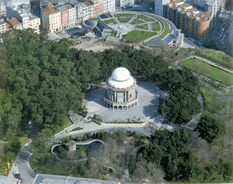 Vista aérea del Parque de Santa Margarita con el Planetario